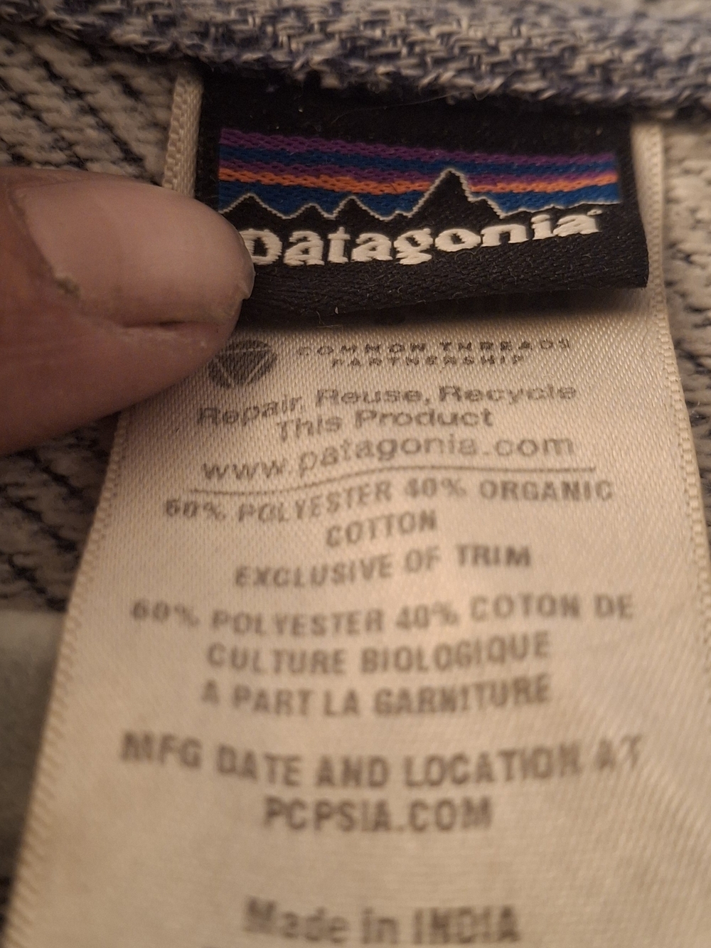 Patagonia Logo Tag Heather Gray Tee/Sweater